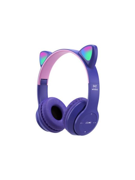 Słuchawki bezprzewodowe P47M RGB kocie uszu